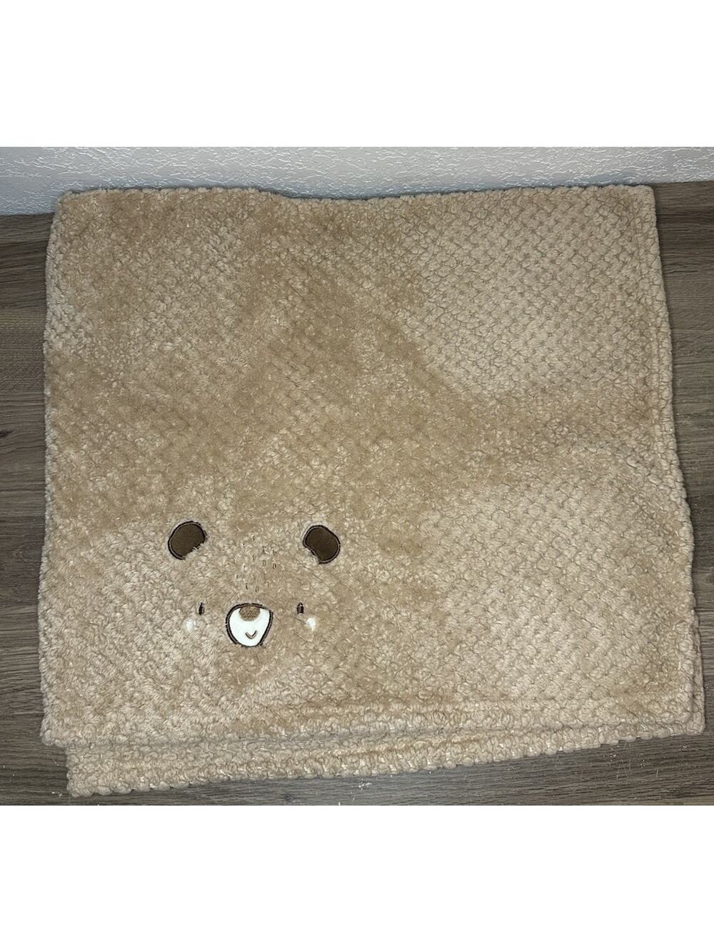 Baby Blanket Duck Duck Goose Brown Teddy Bear Face Dog 30x40